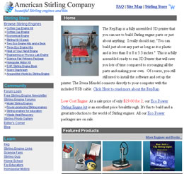 Stirling Engine Website Screenshot